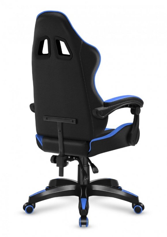 Качествен кожен геймърски стол в синьо-черен цвят FORCE 4.5