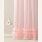 Розова завеса Flavia с къдрички на сребърни втулки 140 x 250 cm