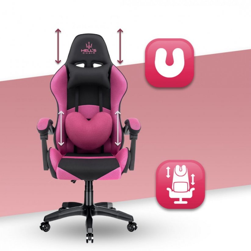 Gaming stolica  Rainbow ružičasto-crna mrežica