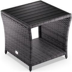 Sivi poliratanski pomoćni stolić CASARIA® 45 × 45 × 40 cm