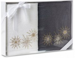 Komplet bombažnih božičnih brisač z občutljivim vzorcem