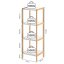 Bambusz polcos állvány 110 x 33 x 34 cm – fehér, 4 polccal