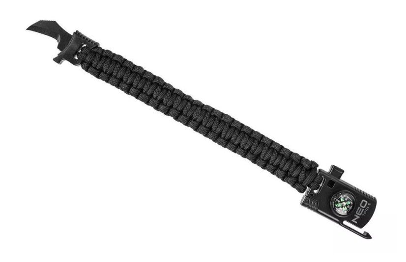 3-teiliges Set NEO TOOLS Stirnlampe, 5-in-1-Armband, Klappmesser