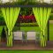 Lepe poletne zavese za vrtni paviljon v apneno zeleni barvi 155x240 cm