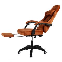 Bürostuhl mit Massage - brauner Samt