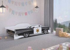 Dětská postel pro závodníky ve tvaru auta šerif 160 x 80 cm
