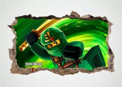 Красив детски стикер за стена Ninjago Warrior 120 x 74