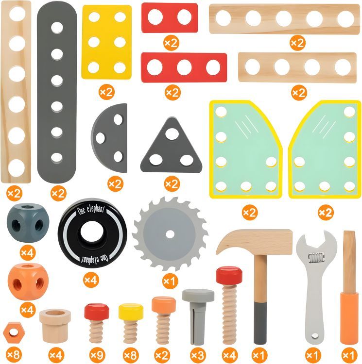 Atelier din lemn pentru copii, masă de instrumente ECOTOYS