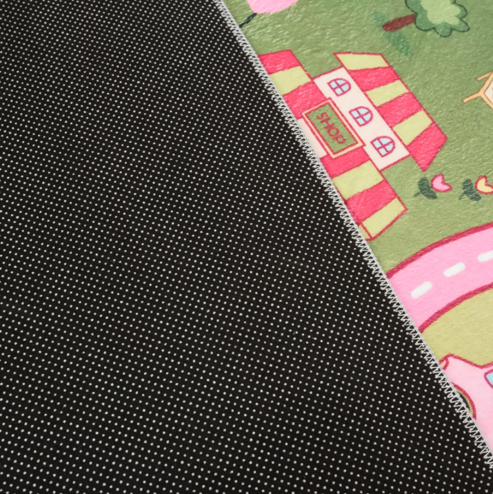 Dětský koberec FLANNEL - růžová autodráha