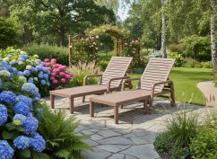 Gartenliege 192 × 66 × 33 cm - hellbraun