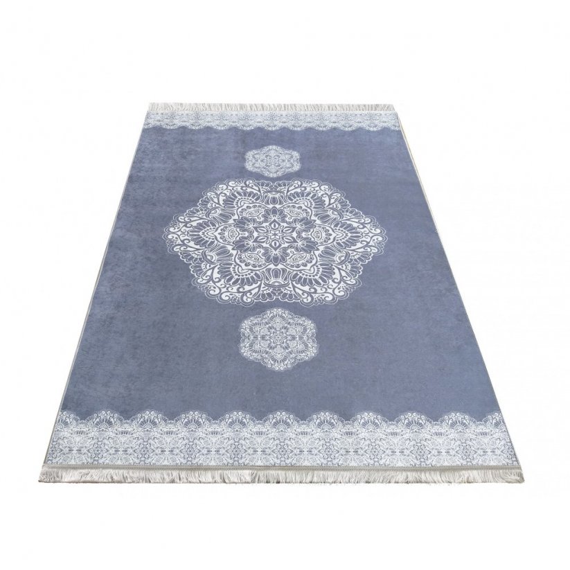 Grauer Teppich mit Mandala-Design