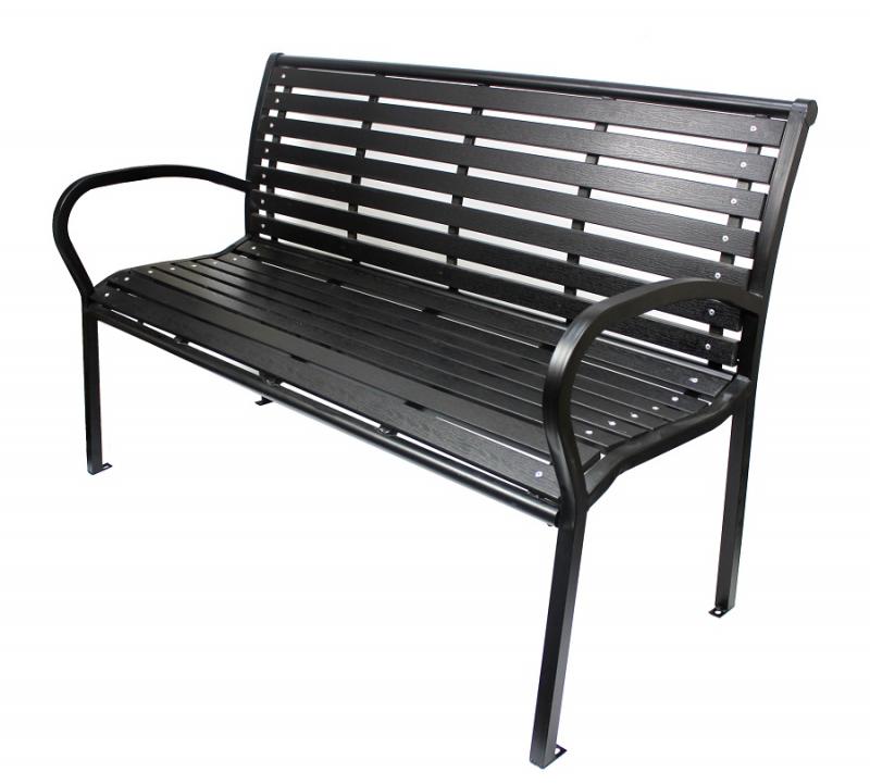 Panchina da giardino moderna in marrone scuro 125 x 60 x 80 cm
