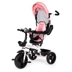 Růžová otočná tříkolka se střechou ECOTOYS