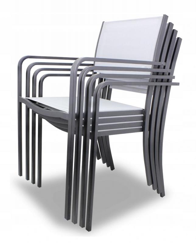 Elegantní kovová zahradní židle - šedá