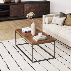 Modern dohányzóasztal MDF-ből és fémből 100 x 55 cm