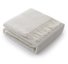 Pătură turcească din bumbac cu ciucuri decorativi - crem