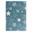 Modrý koberec do dětského pokoje s motivem bílých hvězd