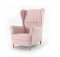 Rožnato oblikovan fotelj v skandinavskem slogu