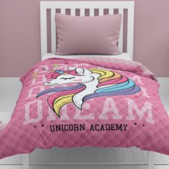 Cuvertură de pat pentru copii cu imprimare - unicorn