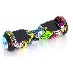 Elektrický hoverboard s farebným grafitti motívom – Bluetooth, LED, 250 W