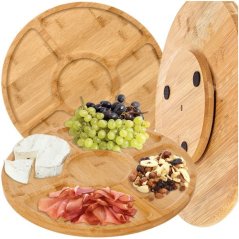 Bambusová otočná servírovacia doska Ø 33 cm