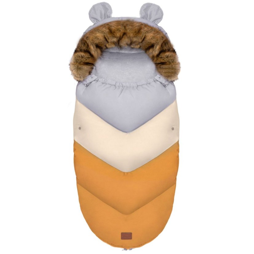 Sacco invernale estensibile Teddy grigio-arancio