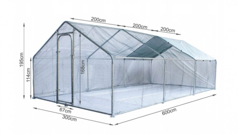 Заграждение за животни 3 x 6 m - 18m2