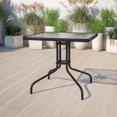 Masă de grădină 80 cm sticlă