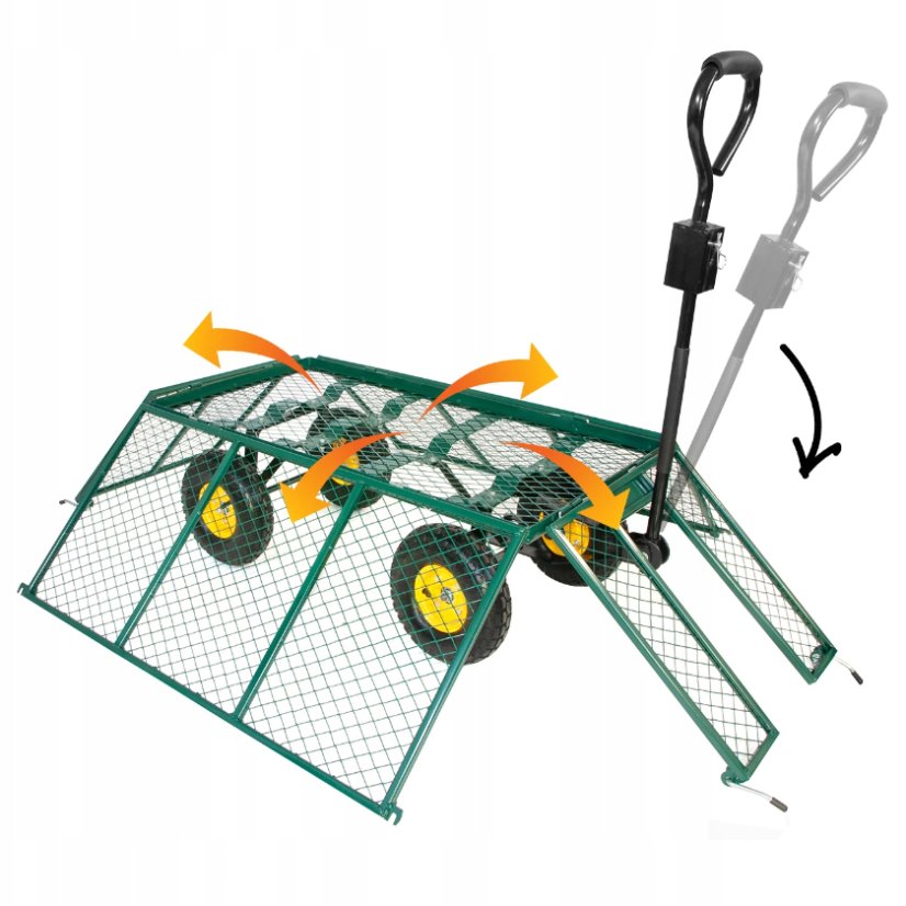 Praktický sklápací záhradný vozík 3v1 na nafukovacích kolesách