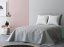 Cuverturi de pat cu două fețe culoarea gri mentol cu model floral 200 x 220 cm
