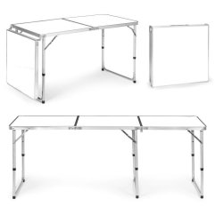 Összecsukható vendéglátóasztal 180 x 60 cm fehér 3-részes