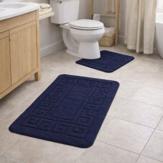 Dvojdielny set do kúpeľne Montana Ethnic v zafírovo modrej farbe