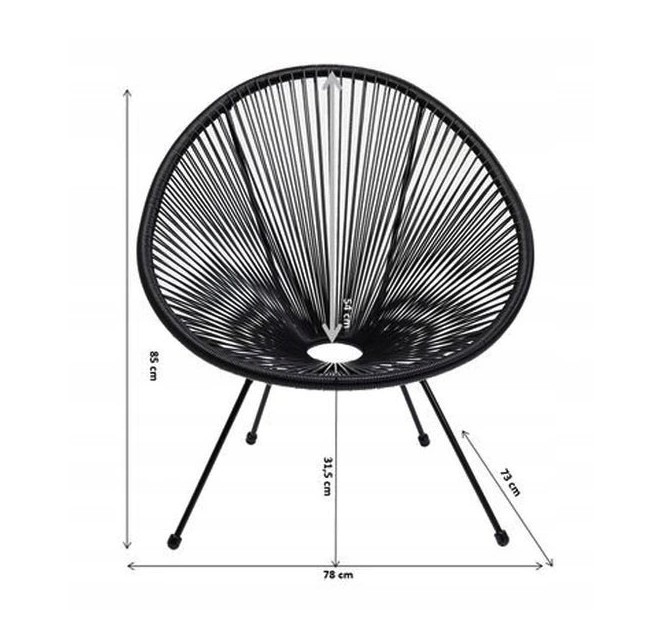 Praktischer Polyrattan-Sessel in grauer Farbe