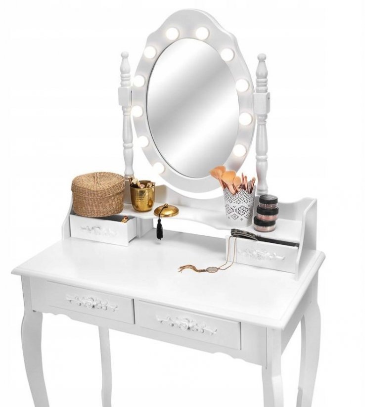 Toaletní stolek se zrcadlem a LED světýlky
