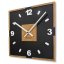 Orologio nero con decoro in rovere 30 x 30 cm