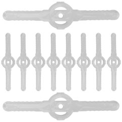 Sada 10 náhradných nožov do krovinorezu – plastové čepele 150 mm