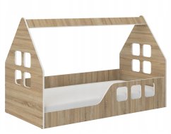Kinderbett Montessori Haus 160 x 80 cm in Eiche sonoma rechts