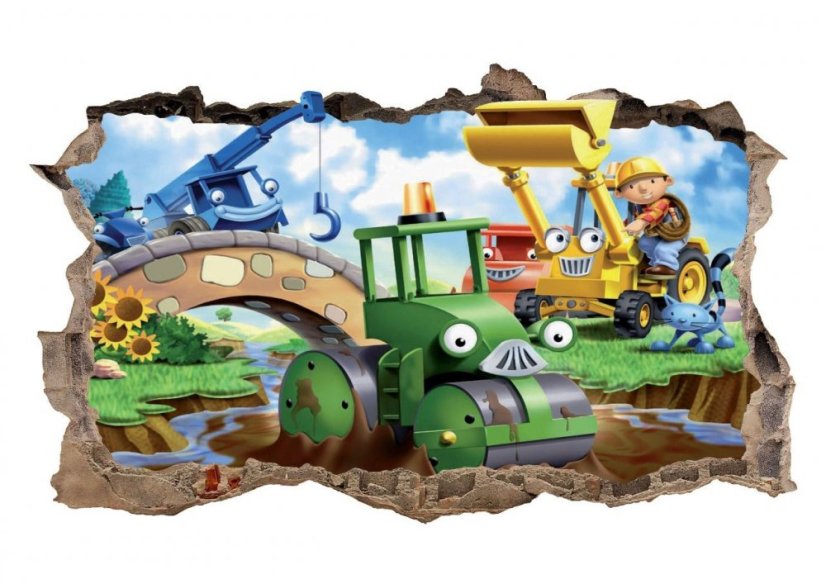 Dětská samolepka s motivem pohádky stavitel Bob 47 x 77 cm