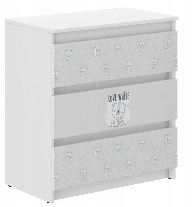 Cassettiera per cameretta con orsetto 76x40x70 cm