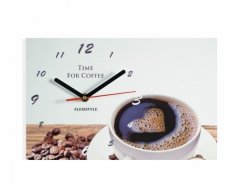 Стенен часовник с чаша кафе