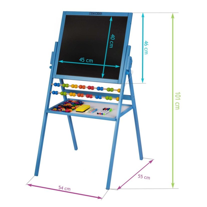 Tablă pentru copii cu două fețe 2in1 - magnetică și cu cretă