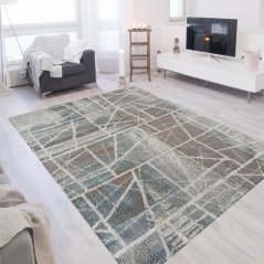 Skandinavischer Teppich mit geometrischen Mustern