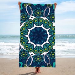 Strandtuch blau mit Mandala
