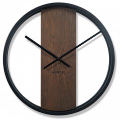 Ceas de perete din lemn maro cu diametrul de 50 cm