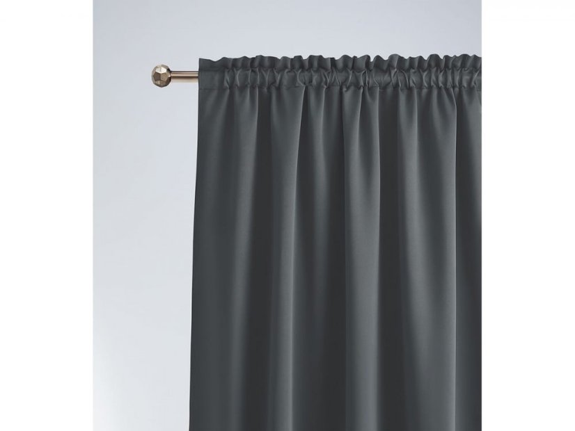 Modern sötétítő függöny ráncolószalaggal 140 x 250 cm - sötét szürke