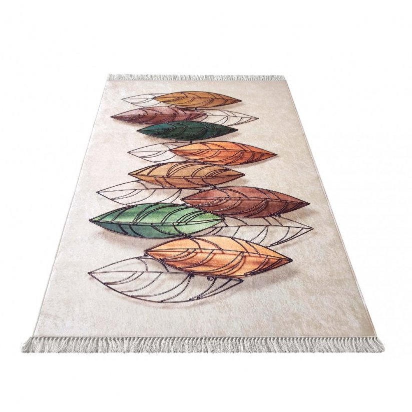 Protiskluzový koberec s motivem listů