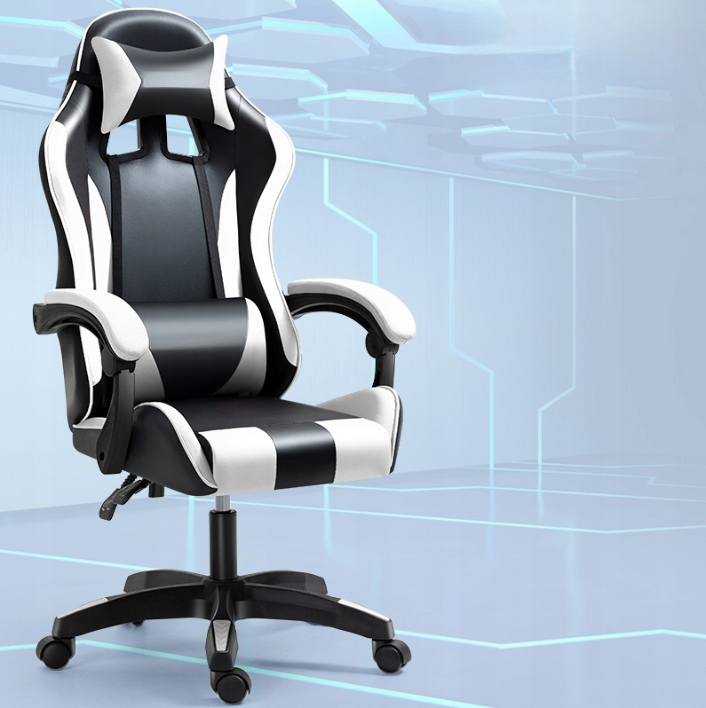 Bequemer Gaming-Stuhl in Schwarz und Weiß