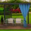 Stílusos kék vízálló kerti függöny pavilonhoz - Méret: Szélesség: 155 cm Hossz: 220 cm