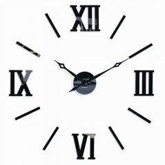 Elegante Wanduhr zum Aufkleben in Schwarz, 130 cm
