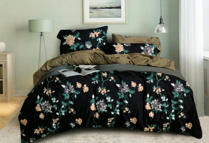 Lenjerie de pat dublă cu motiv floral